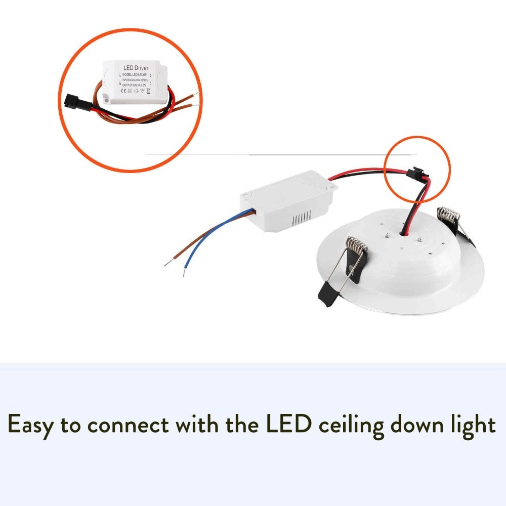 LED Constant Driver 1-3W 4-5W 4-7W 8-12W 18-24W 300mA Power Supply Light Transformers for LED Downlight Lighting AC85-265V