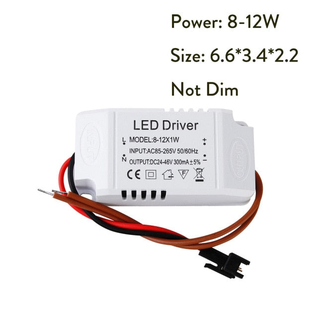 LED Constant Driver 1-3W 4-5W 4-7W 8-12W 18-24W 300mA Power Supply Light Transformers for LED Downlight Lighting AC85-265V