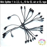 Mini 2 pin just Splitter cable 1 in 2 / 3 / 4 / 5 / 6 / 7 / 8 / 9 / 10 way connector for EL Wire or EL Tape strip Tron Grow light