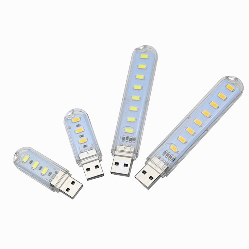 USB LED Book Lights 3LEDs 8LEDs SMD 5630 5730 LED Bulb 5V Power Input White 5000-6500K Warm White 3000-3500K USB Night light