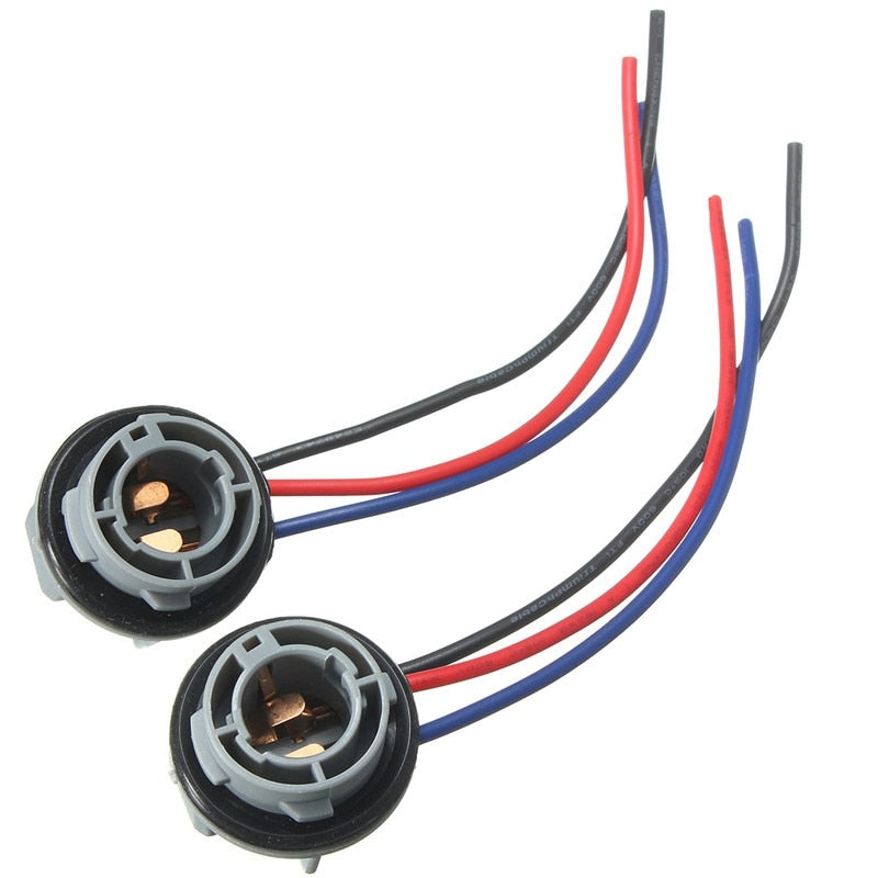 2Pcs 1157 2057 2357 BAY15D P21/4 Car Lamp Socket Adapter Connector Harness Wiring For Car Turn Signal Headlight Light Bulb 10cm