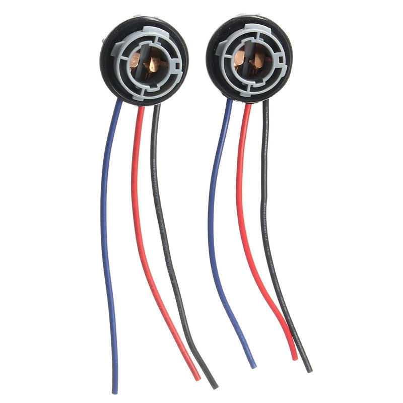 2Pcs 1157 2057 2357 BAY15D P21/4 Car Lamp Socket Adapter Connector Harness Wiring For Car Turn Signal Headlight Light Bulb 10cm