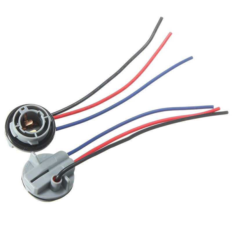 2Pcs 1157 2057 2357 BAY15D P21/4 Car Lamp Socket Adapter Connector Harness Wiring For Car Turn Signal Headlight Light Bulb 10cm