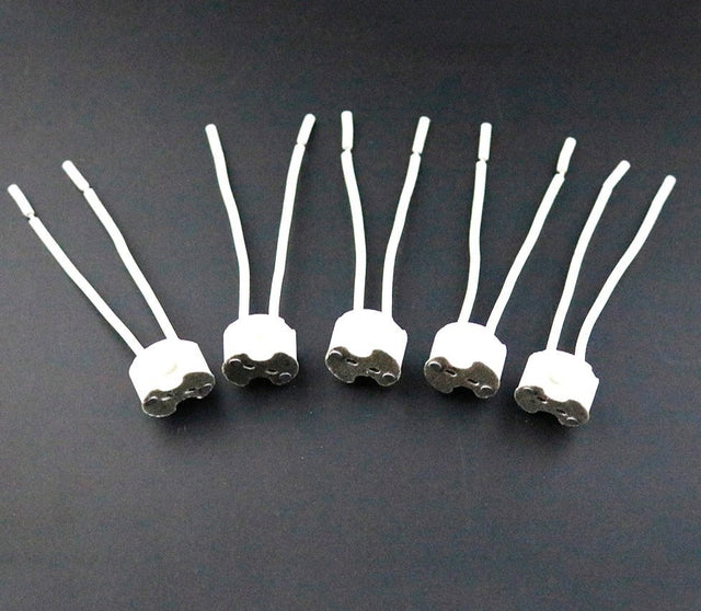 5-20PC MR16 MR11 GU5.3 G4 Lamp Holder Ceramic Halogen Lamp Holder Socket Pottery Connector 12-250V Led Light bulb Base with Wire