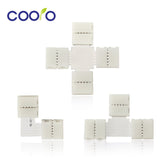 LED Strip Connectors 2Pin 4 Pin 5 Pin 10mm Free Welding Connector L Shape T Shape X Shape for LED Strip Light 5pcs/lot