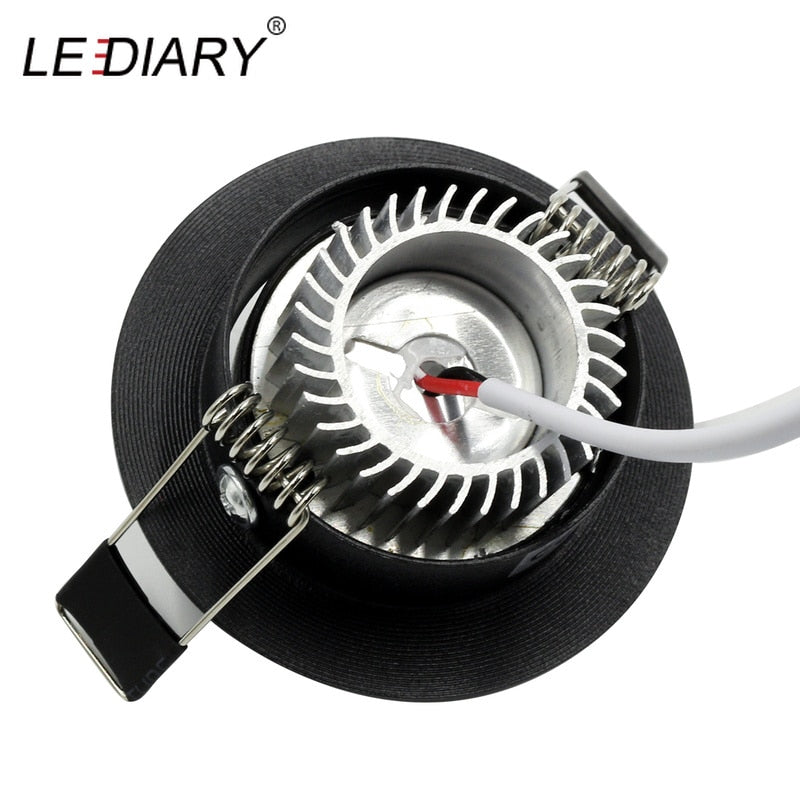 LEDIARY 110V-220V LED Spot Downlights 3W 55mm Hole White/Silver/Black Indoor Living Room Down Lights led Ceiling Recessed Lamp