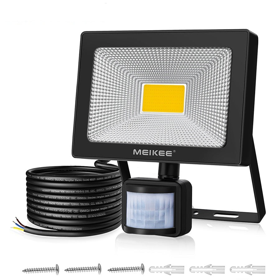 50W LED Flood Light with Motion Sensor Waterproof AC110V 220V PIR LED Floodlight Outdoor Projector Lamp Spotlight for Garden