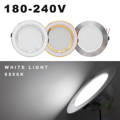 AC 220V LED Downlight Golden Silvery Ceiling Lamp Round Recessed 5W 9W 12W 15W 18W Led Light Bulb White/Warm white LED Down Lamp