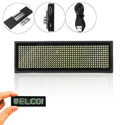 Rechargeable LED Name Tag Mini LED Digital Programmable Rechargeable Scrolling Message Tag Badge Sign For Festival Event
