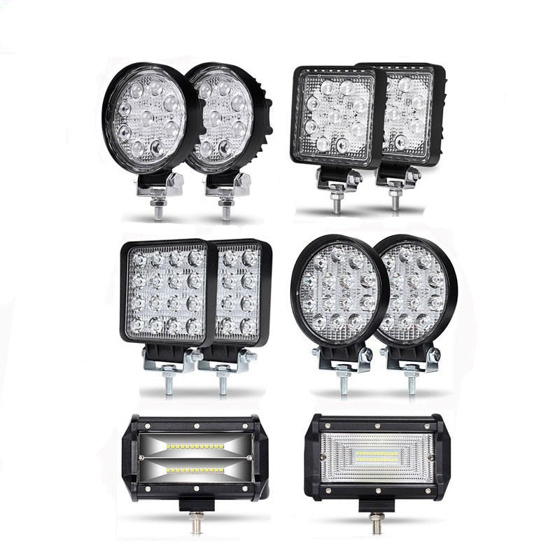 27W 42W 48W 72W DRL Off road Led Work Light Car for UAZ 4WD Ford Tractor Boat Trailer niva ramp 4x4 ATV 12V 24V Spot Flood 4 5