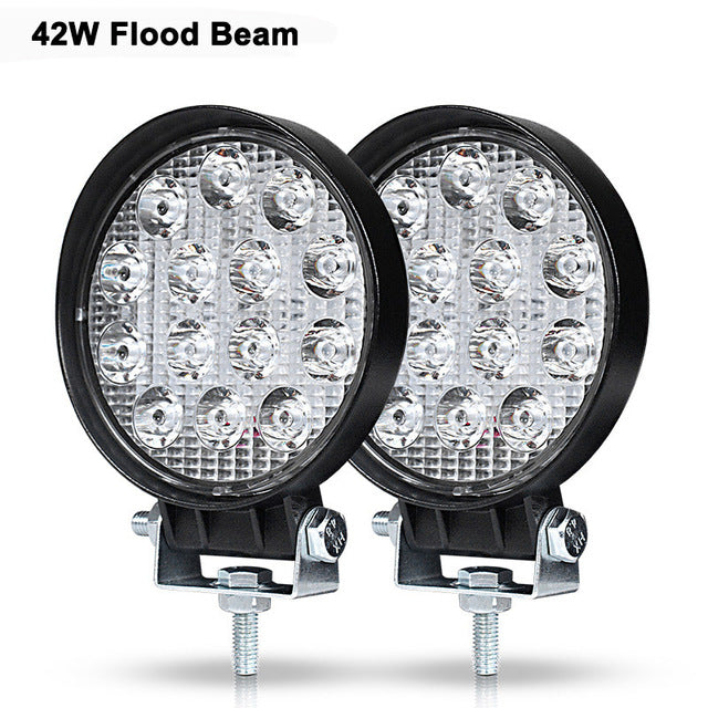 27W 42W 48W 72W DRL Off road Led Work Light Car for UAZ 4WD Ford Tractor Boat Trailer niva ramp 4x4 ATV 12V 24V Spot Flood 4 5