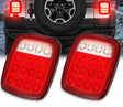 2pcs 12V Car LED Rear Lamp Waterproof Tail Light with Brake Light Running Reserve Lights White Red LED Taillight for Jeep