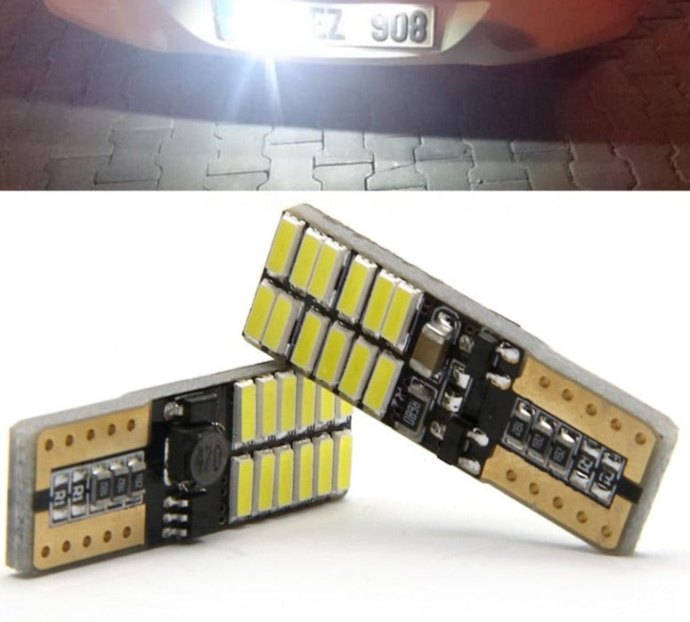 2 x T10 W5W For 4014 Chips License Number Plate Light LED Bulbs Lamp For Jeep Compass Grand Cherokee Wrangler Liberty