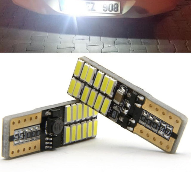 2 x T10 W5W For 4014 Chips License Number Plate Light LED Bulbs Lamp For Jeep Compass Grand Cherokee Wrangler Liberty