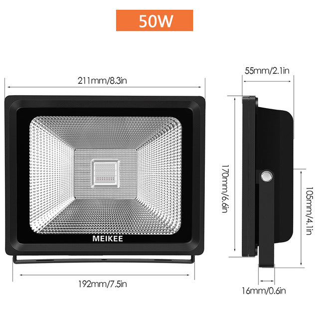 10W/30W/50W RGB LED Flood Light 16 Colors Waterproof LED Floodlight Outdoor Spotlight Flashlight with Remote Party Neon Light