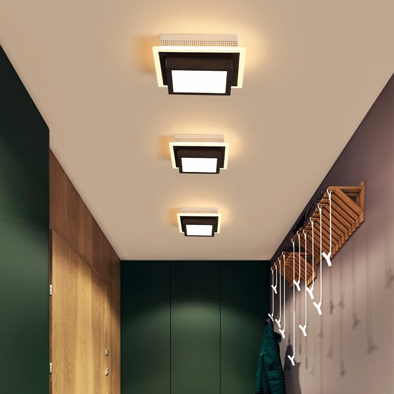 Round/Square/Triangle Modern Led Ceiling Lights For Kitchen Room Corridor Entrance Aisle Dimmable +RC Ceiling Lamp Fixtures