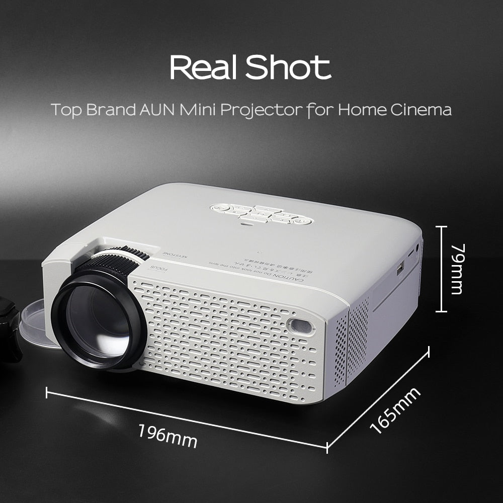 LED Mini Projector D40W,Video Beamer for Home Cinema.1600 Lumens, Support HD, Wireless Sync Display For iPhone/Android Phone