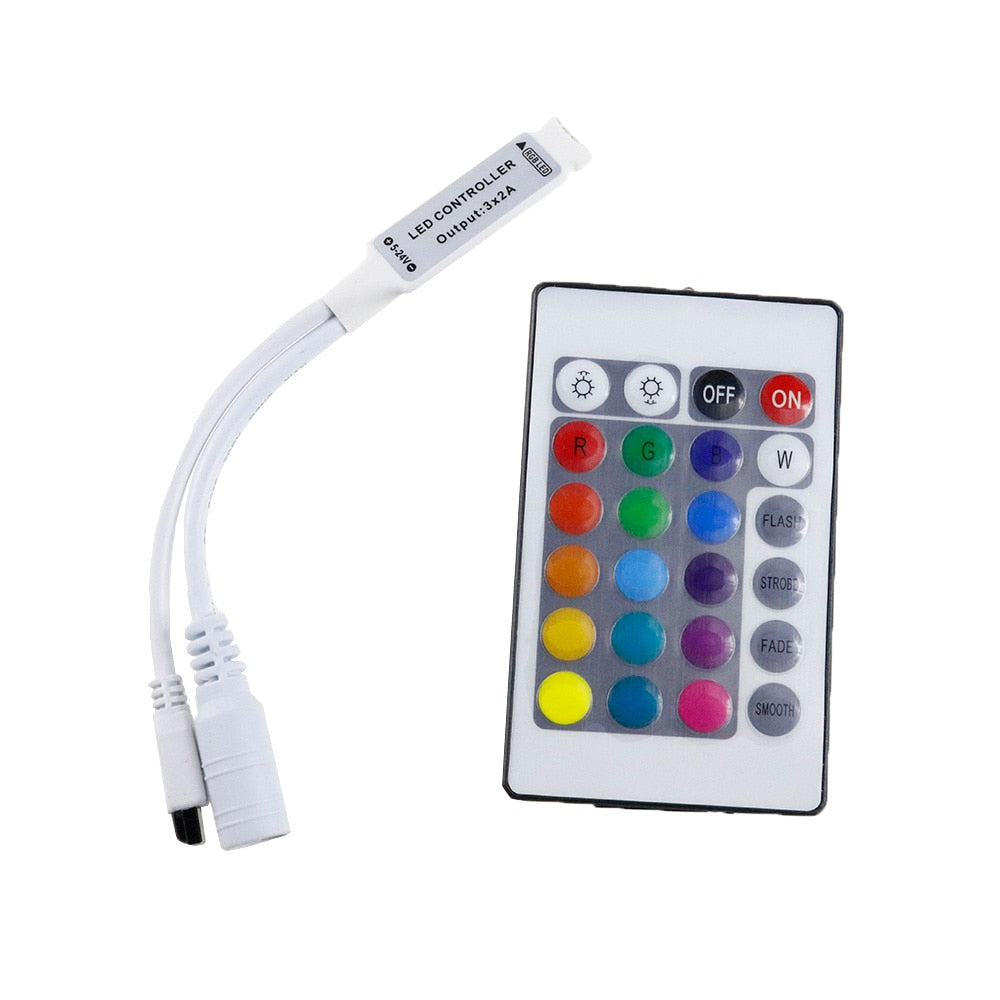 DC 12V RGB LED controller Mini 24 keys RGB IR Remote Controller for 3528 or 5050 RGB LED strips Small RGB Controller Led Tape