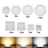Downlight LED Round Square panel 3W 6W 9W 12W 15W 18W 24W Spotlight Ultra thin Design 230V LED Panel Light Indoor Lighting