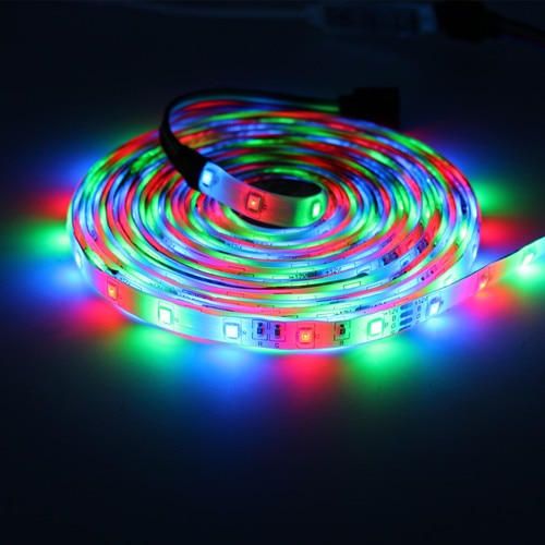 3m 5m individually addressable RGB led strip neon light 2835 LED ribbon Flexible tape auto adapter 12v dc connectors  for kitchen