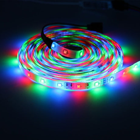 3m 5m individually addressable RGB led strip neon light 2835 LED ribbon Flexible tape auto adapter 12v dc connectors  for kitchen
