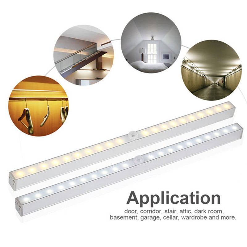 Battery Power 20 LED Infrared PIR Motion Sensor Night Light Cabinet Wardrobe Closet Night Light With Motion Sensor Auto/On/Off